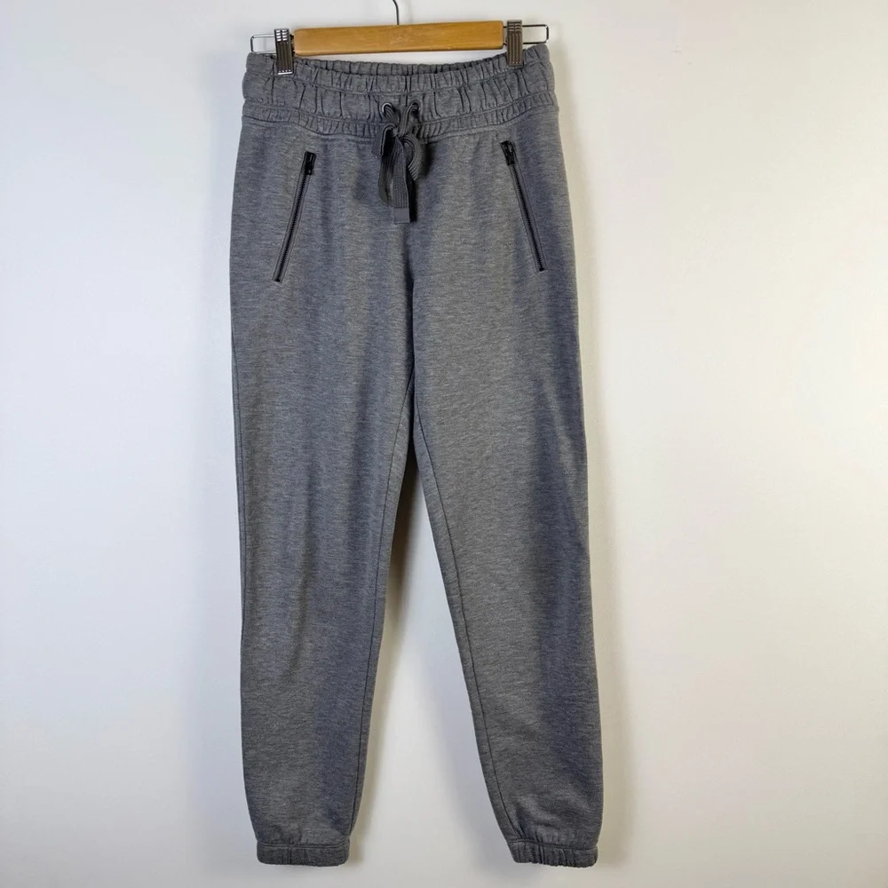 Athleta Bounce Back Joggers Gray XS Stretch Drawstring Sweatpants Pants Cozy